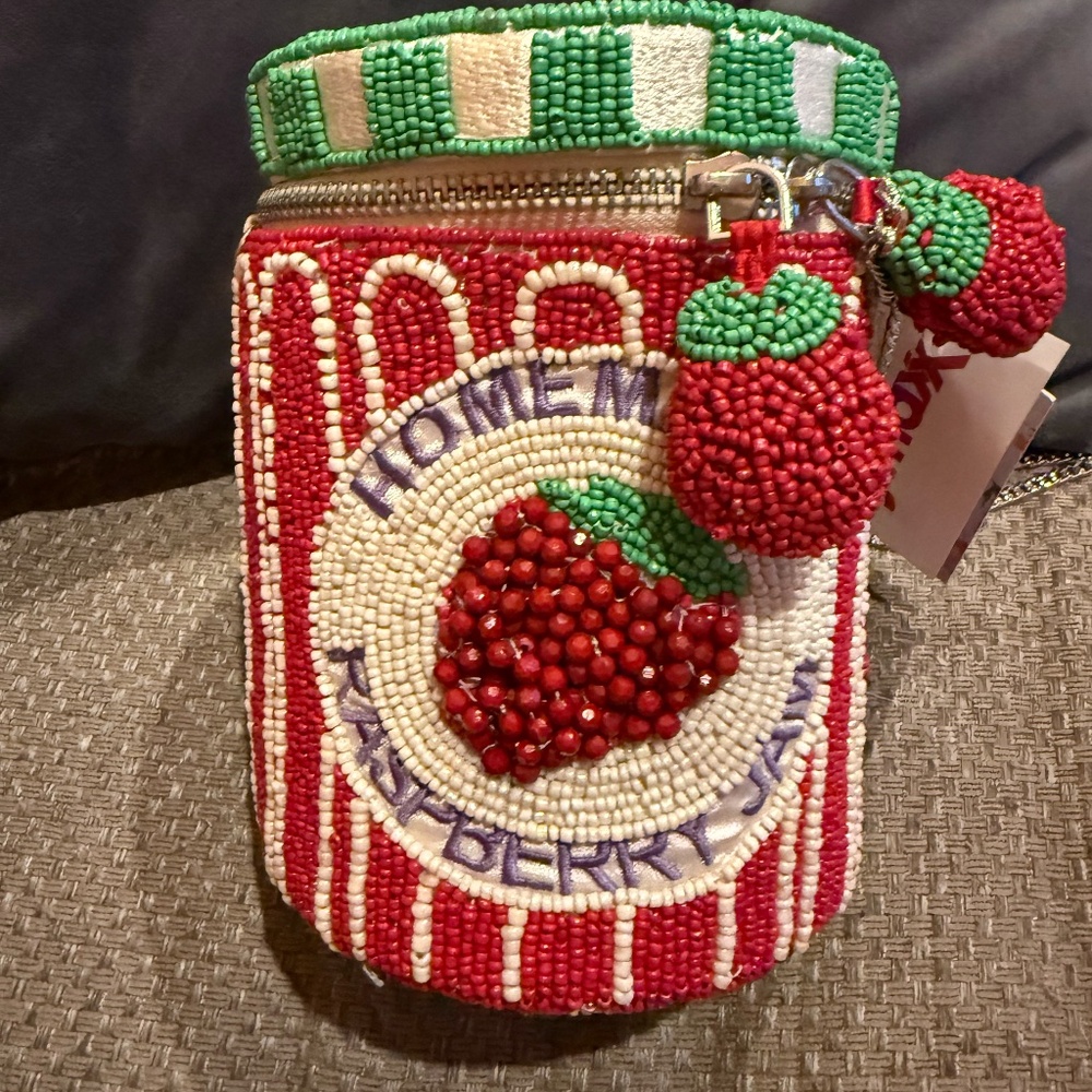 Unique Beaded Homemade Raspberry Jam Bag:  Viral 2026 Trending New With Tag